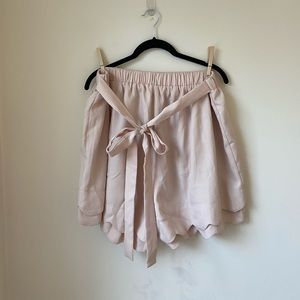 Pale Pink, Scalloped Shorts